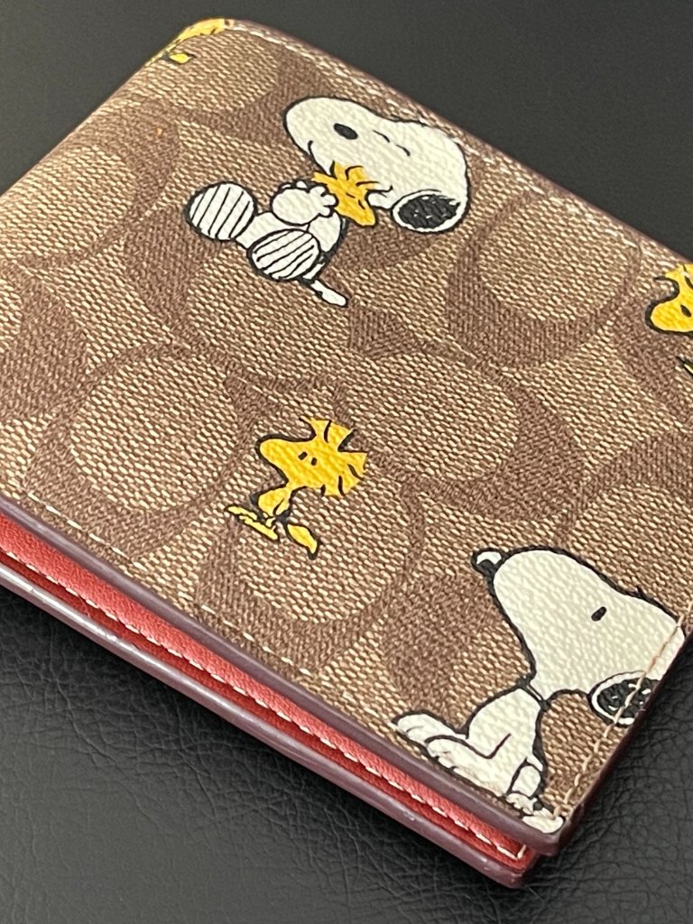 Limited Coach X Peanuts Wallet In Signature Canvas With Snoopy Print